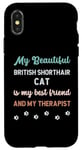 Coque pour iPhone X/XS Mère de chat britannique à poil court, propriétaire, amante, thérapeute et amie