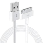 USB to 30 Pin Charger Cable, Charging Cord for iPod, Fast Charging Data Cable Compatible with iPhone 4/4S/3G/3GS, iPad 1/2/3, iPod Touch 1/2/3/4, iPod Classic 1/2/3, Old 30-Pin Devices (1M, White)