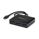 StarTech.com Adaptateur Multi-Moniteur USB-C 3 ports, Hub USB Type-C vers 3x DisplayPort 1.2 MST, Triple 1080p 30Hz DP Laptop Display Extender / Splitter, Câble Extra-Long - Windows (MSTCDP123DP)