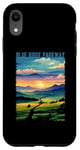 Coque pour iPhone XR Blue Ridge Parkway USA Mountain Valley Design vieilli