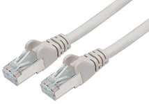 PremiumCord Câble Patch, CAT6a, S/FTP, PIMF, Ethernet, LAN, Rapide, Flexible et Durable RJ45 10Gbit/s Câble, AWG 26/7, Câble en Cuivre 100% CU, Gris, 50m