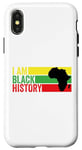 Coque pour iPhone X/XS I AM BLACK HISTORY Histoire rétro vintage du mois noir