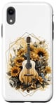 Coque pour iPhone XR Guitare acoustique Tournesol Musique Femmes Graphic