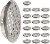 Héloise 20 pièces 53mm Grille de Ventilation INOX Maille Ronde Respiration désodorisant pour armoire placard Air évacué Grille d'évacuation Ventilation pour Cuisine Meubles bouche aération inox