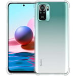 ISIUM Coque Renforcée Transparente Compatible avec Xiaomi Redmi Note 10/Note 10S - Etui de Protection en Silicone Antichoc - Transparente Souple en TPU - Bumper Housse Case