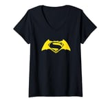 Batman v Superman Simple Yellow Logo T-Shirt avec Col en V