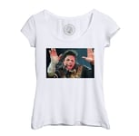 T-Shirt Femme Col Echancré Michael Jackson Concert Live Chanteur Pop Star Celebrite