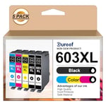 Gureef 603XL Ink Cartridges Multipack Replacement for Epson 603 XL for Expression Home XP-3100 XP-4100 XP-2100 XP-2105 XP-3105 Workforce WF-2810 WF-2830 WF-2835 WF-2850 Printer (5-Pack)