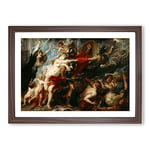 Big Box Art Consequences of War by Peter Paul Rubens Framed Wall Art Picture Print Ready to Hang, Walnut A2 (62 x 45 cm)