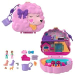 Polly Pocket Coffret Toilettage Caniche avec 2 Figurines, 12 Accessoires, 2 Accessoires Qui Changent De Couleur, Jeu D’Eau, Jouet Enfant, Dès 3 Ans, HKV35