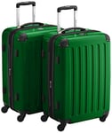 HAUPTSTADTKOFFER - Alex - Lot de 2 valises rigides Brillantes TSA, 65 cm, 74 l, métal Vert, Vert, 65 cm, Ensemble de valises