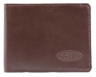 Big Skinny Men's Slimline Leather Bi-Fold Slim Wallet, Holds Up to 25 Cards, Brown