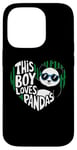 iPhone 14 Pro This Boy Loves Pandas Cute Panda Bear Valentines Day Case