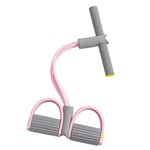 Resistance Bands 4-Tube Yoga Pedal Puller Resistance Band Elastiskt dragrep Fitness för magträning midjearm Pink and Grey