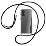 Collier pour Samsung Galaxy A32 4G (A325, 6.4'') noir (A) Etui Coque avec cordon