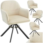 TecTake® Lot de 4 Chaises pivotantes de Salle à Manger Moderne Fauteuil Salon Velours Chaise Rembourrée Confortable Chaise Design Meuble Salon pour Salle à Manger, Coiffeuse, Chambre, Cuisine