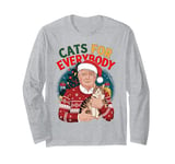 Trump Cats for Everyone Christmas Cat Funny Xmas Women Santa Long Sleeve T-Shirt