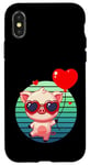 Coque pour iPhone X/XS Saint Valentin Porcinet Cœur Amoureux Amour Ballon Mignon