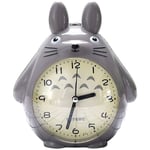 Wekity Totoro-tema, Snooze-funktion Tyst och LED-nattlampa Klocka Bästa present till barn tonåringar och vänner, grå (FMY)