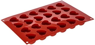 Silikomart 20.089.00.0060 SF089 Moule Forme Cœur Savarin Taille Petite 24 Cavités Silicone Terre Cuite