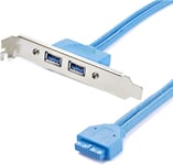 Startech.Com Usb3Splate Adaptateur Carte Mère Vers Plaque 2 Ports Usb 3.0 A Femelle Encastré 1X Idc Femelle 2X Usb 3.0 A Femelle