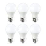 Amazon Basics Ampoule LED E27 A60 avec culot à vis, 9W (équivalent incandescente 60W), blanc chaud, dimmable - Lot de 6