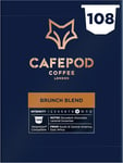 CafePod Coffee Pods Nespresso Compatible Brunch Blend 108 Aluminium Capsules