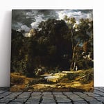 Big Box Art Canvas Print Wall Art Arnold Bocklin Compagna Romana | Mounted and Stretched Box Frame Picture | Home Decor for Kitchen, Living Room, Bedroom, Hallway, Muli-Colour, 20x20 Inch