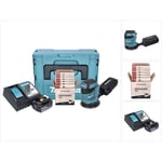 Makita - DBO180RF1J Ponceuse excentrique sans fil 125mm 18V + 1x Batterie 3,0Ah + Chargeur + Set de ponçage Toolbrothers turtle + Coffret Makpac