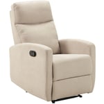 Lerida - Fauteuil Relax Manuel Tissu Ivoire