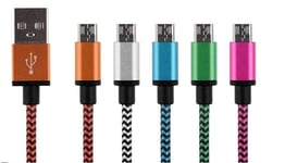 STRONG LONG METAL BRAIDED MICRO USB CHARGER CABLE FOR SAMSUNG  S5  S6 EDGE PLUS