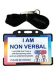 I Am Non Verbal Hidden Disability Lanyard and Matching Card Holder