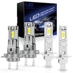 AUXIRACER H1+H7 LED 18000LM, 120W 600% Lumière 6500K Blanc Anti Erreur Extrêmement Brillant Kit de Conversion H1+H7 Phares, pour Rechange pour Lampes Halogènes et Xenons Auto (4 Set)