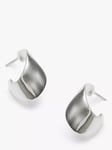 Simply Silver Clean Polished Twist Hoop Earrings, Silver