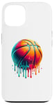 Coque pour iPhone 13 Coloré Joueur de Basket Panier Panier