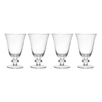 Mikasa Salerno Verres à vin en cristal, 260 ml, lot de 4 verres fins transparents, sans plomb, à pied court et bord large - lavable au lave-vaisselle