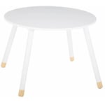 Table douceur ronde blanc pour enfant en bois - d60cm x h43,5cm - blanc - BLANC