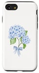 Coque pour iPhone SE (2020) / 7 / 8 Bleu Hortensias Bleu Bow Cottagecore Esthétique