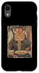 Coque pour iPhone XR Samurai Cat Loves Ramen Anime Drôle Anime Art Japonais Samouraï