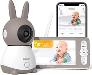 ieGeek Top 2K/5" Qualité Babyphone Caméra Bebe,PTZ 360° Baby Phone Vidéo connecté Smartphone, Visiophone avec Alertes Intelligentes/Vision Nocturne/Suivi Automatique