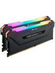 Corsair Vengeance RGB PRO DDR4-3600 - 16GB - CL18 - Dual Channel (2 stk) - Intel XMP - Sort med RGB