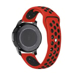 Samsung Gear S3 Frontier / S3 klockarmband silikon mjuk värmeavledande - Svart och röd