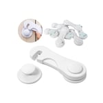 Lot de 10 Loquet Bébé, Loquet Securite Bebe, Verrouillage Sécurité, Bloque Tiroir Securite Enfant, Tiroir Bébé Serrures de Sécurité