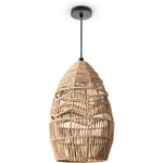 Paco Home - Suspension Salon Boho Lampes En Osier Rotin Lampe Suspendue Nature (Ø30cm), Lampe à suspension - Type 4