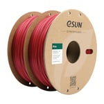 eSUN PLA+ Filament 1.75mm, Renforcé Ténacité Imprimante 3D Filament PLA Plus, Précision Dimensionnelle +/- 0.03mm, 1KG par Bobine, 2 Bobines pour Imprimante 3D, Rouge Foncé*2