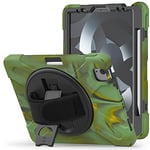 yeliot Coque Compatible avec iPad Pro 11", modèle 2021/2020/2018 2021 3/2ème/1ère génération, Coque Antichoc avec Support Rotatif à 360°, dragonne / Porte-Stylo pour iPad Pro 11