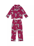 Chelsea Peers Kids' Dalmatian Print Pyjamas, Burgundy