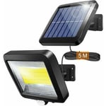 Lampe Solaire Extérieur avec Détecteur de Mouvements Infrarouge,BR-Vie 100COB Projecteur led extérieur Avec Detecteur, Eclairage de Sécurité, Étanche