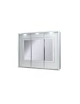 Armoire PANAREA 3 portes coulissantes avec miroirs et LED, finition chrome, design moderne