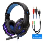 BlackBlue with Light casque audio Casque de jeu stéréo Surround pour PS4 PC X box ordinateur réglable Gamer casque filaire avec micro antibruit Auriculares fifa 21 ""Nipseyteko